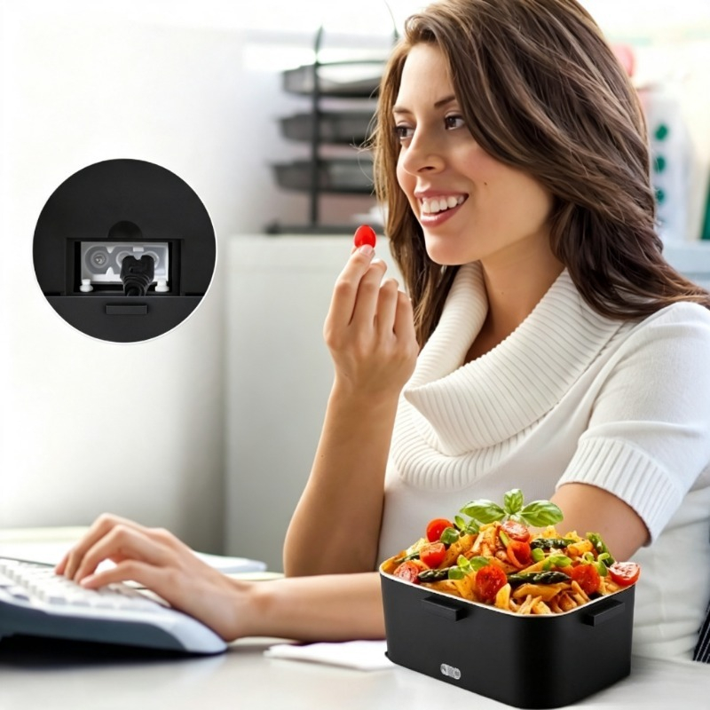 Stainless Bento Box - Электрический ланч-бокс с подогревом 110В для