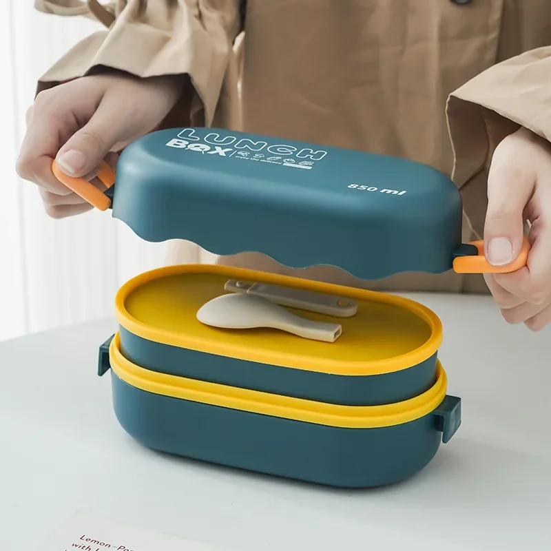 Meal Prep Lunch Boxes - Ланч-бокс объемом 850 мл, двухслойный пластиковый