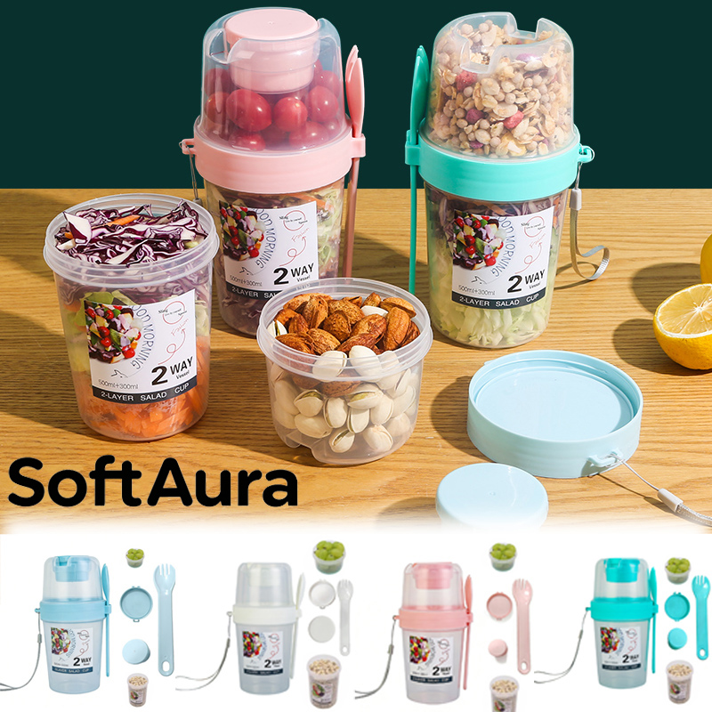 Salad Container Jar - Контейнеры SoftAura для завтрака на ходу:
