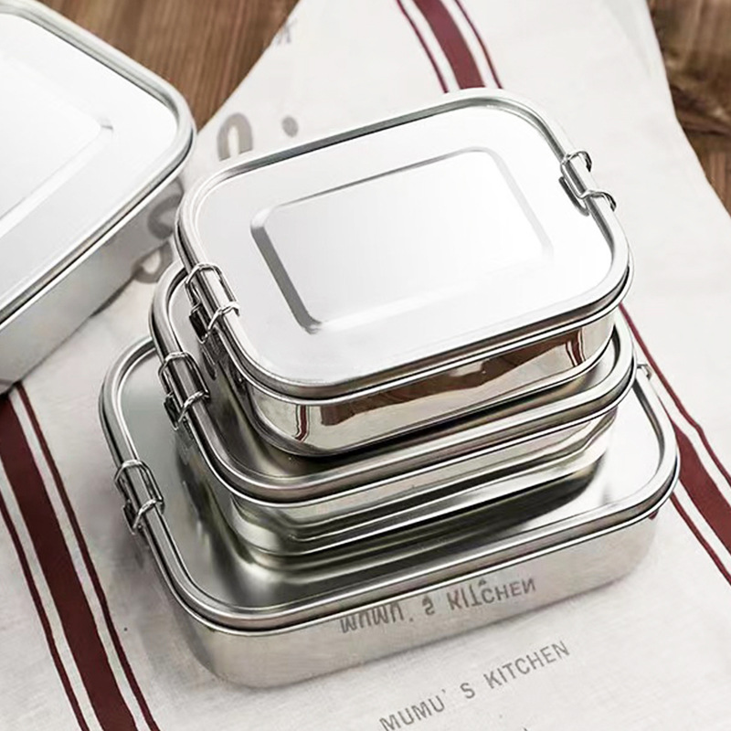 Meal Prep Lunch Boxes - Квадратный ланч-бокс из нержавеющей стали 304,
