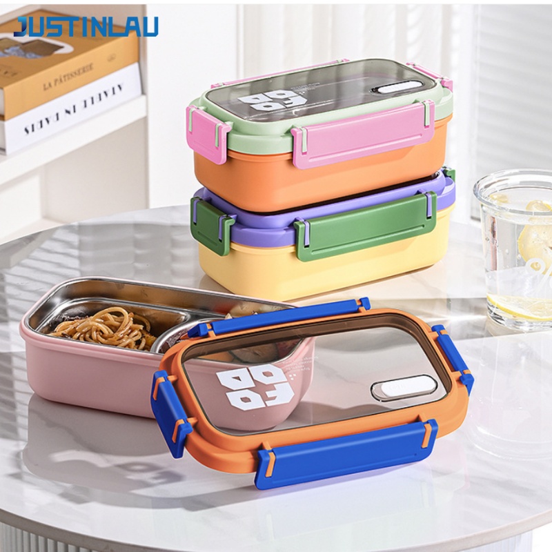 Salad Container Jar - Ланч-бокс JUSTINLAU с 2 отделениями, из