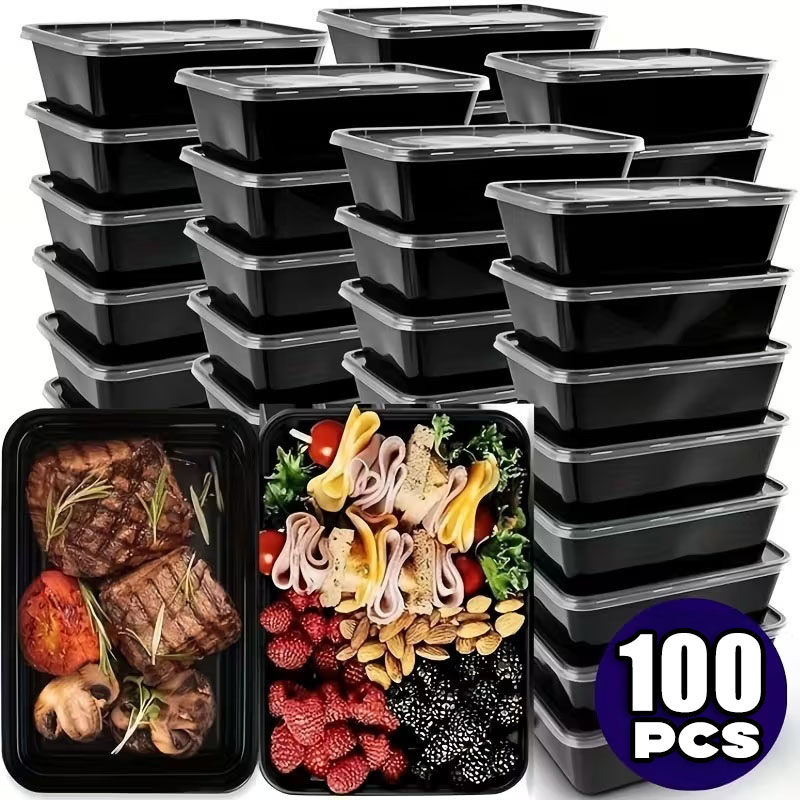 1-100 шт. черные одноразовые к – обзор и цена Salad Container Jar