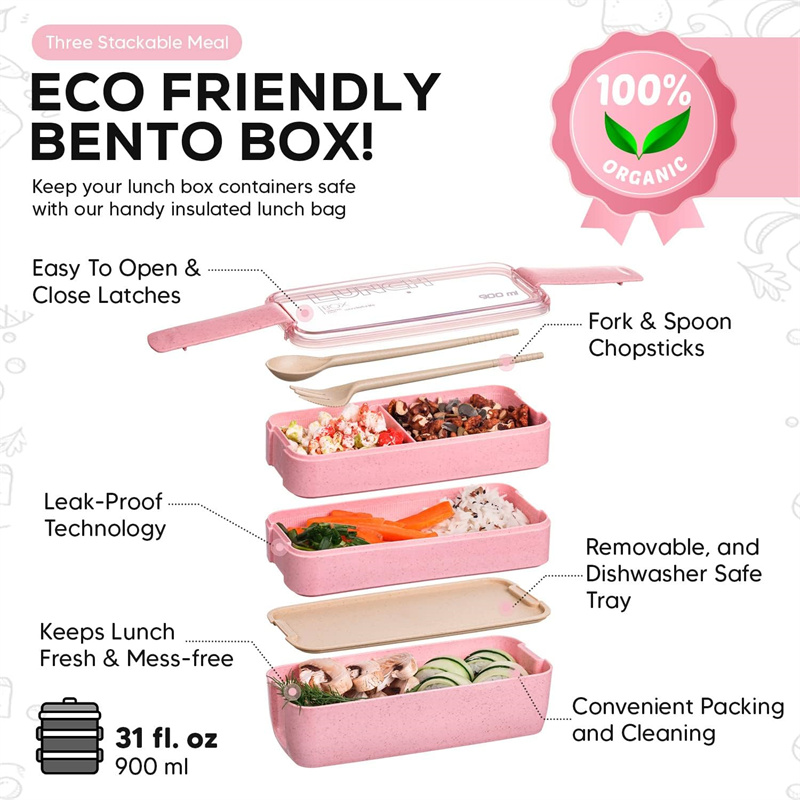 3-в-1 коробка бэнто из пшеничн – обзор и цена Meal Prep Lunch Boxes